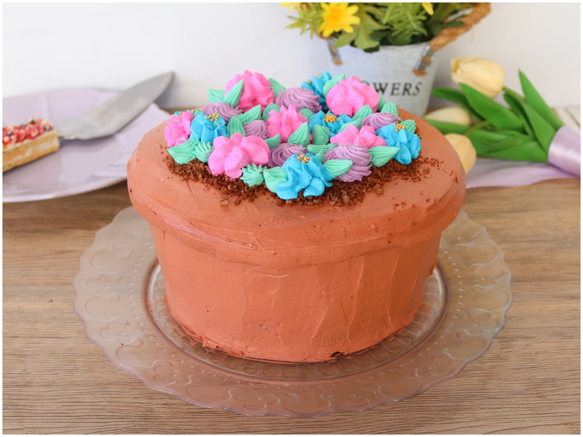 Torta vaso di fiori