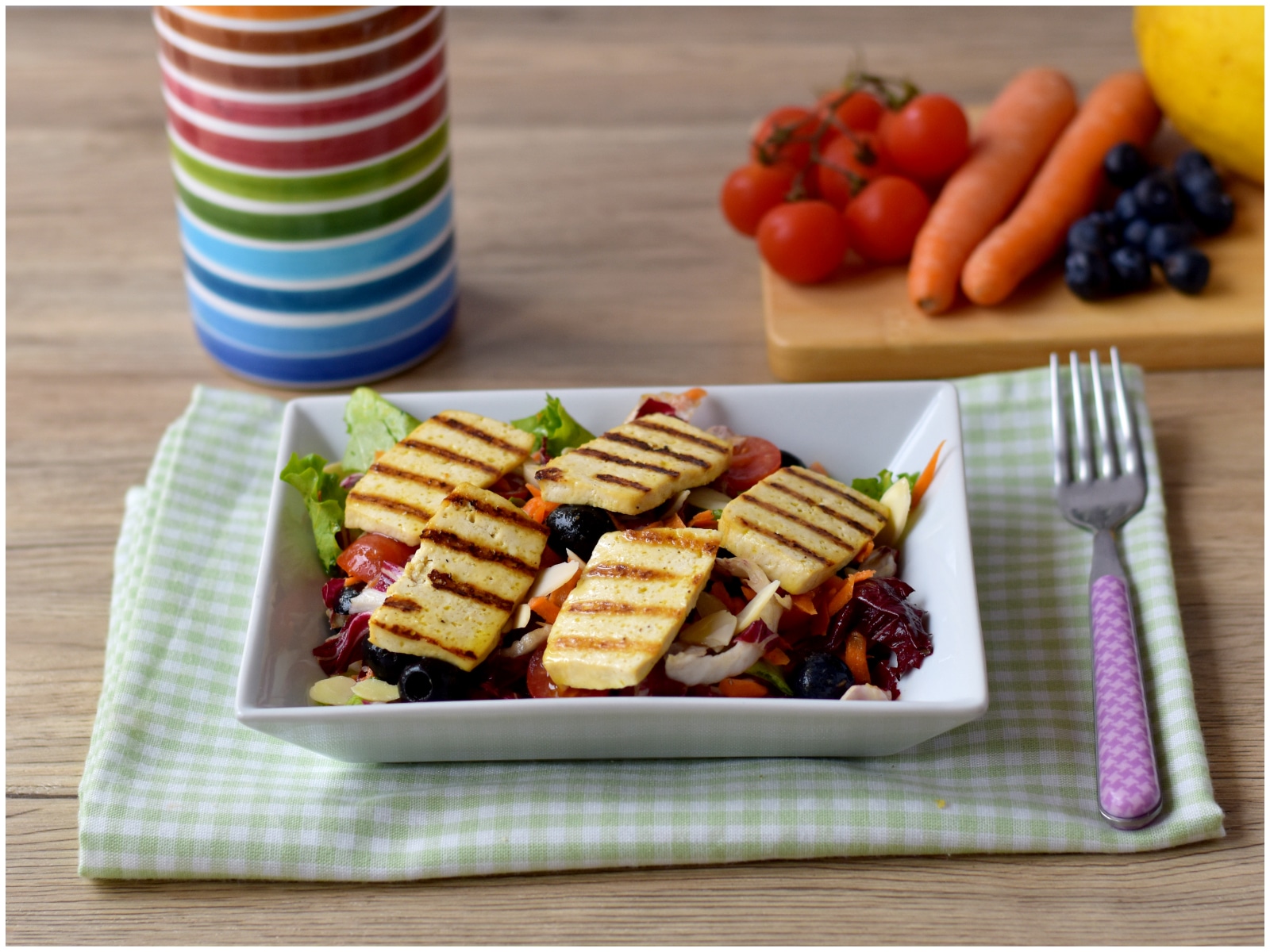 Insalata di tofu grigliato